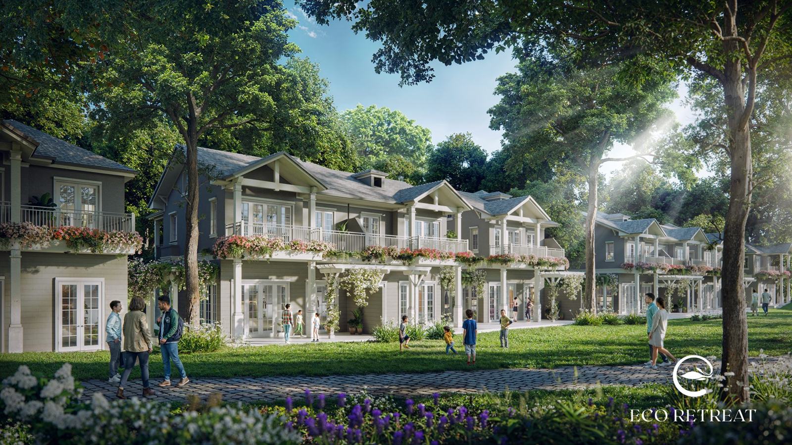 Biệt thự song lập Home Retreat bên bãi cỏ chung