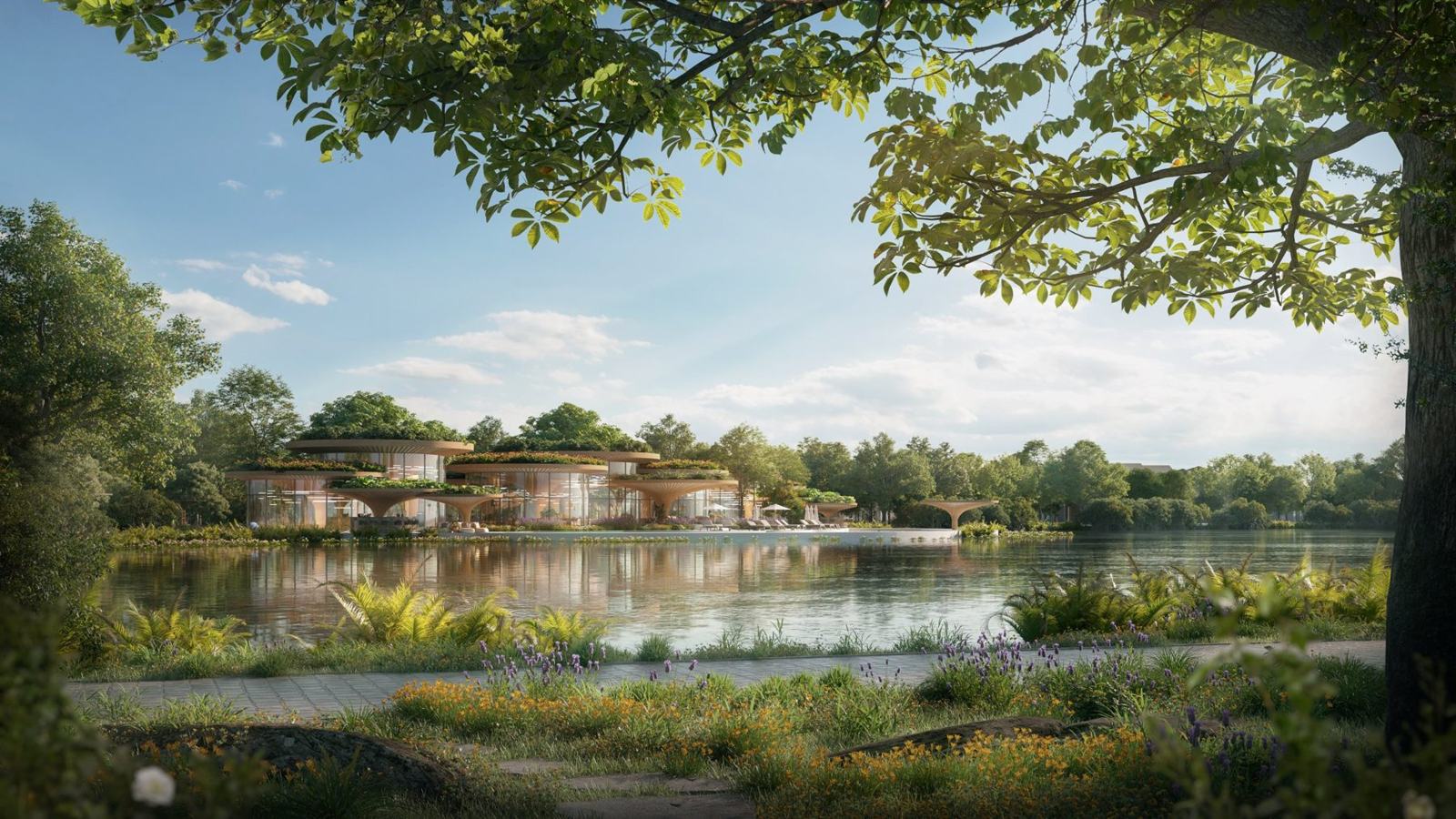 Clubhouse Retreat Forest bên hồ